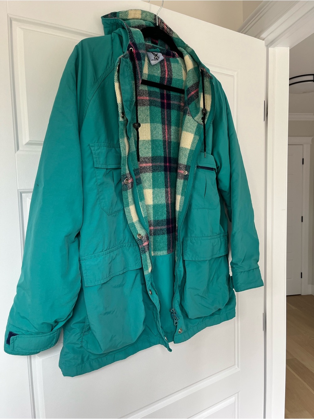 SOLD 
Vintage Lakewoods Bay Jacket - Plaid Interior.